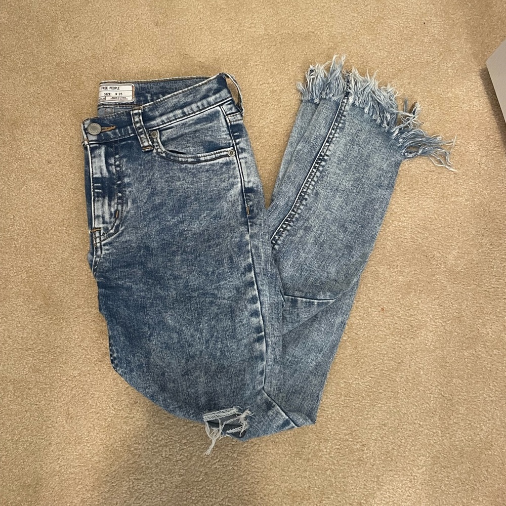 Free People Washed Blue Jeans